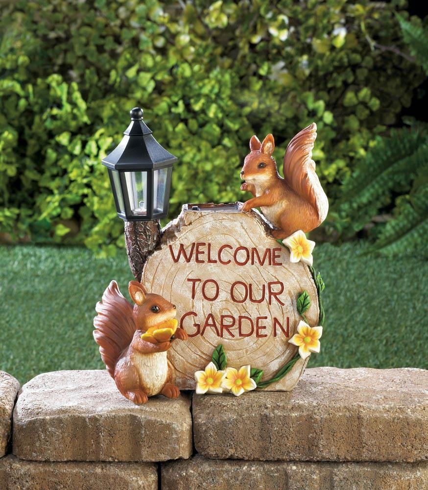 Solar Welcome To Our Garden Squirrels - UNQFurniture