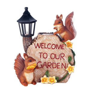 Solar Welcome To Our Garden Squirrels - UNQFurniture