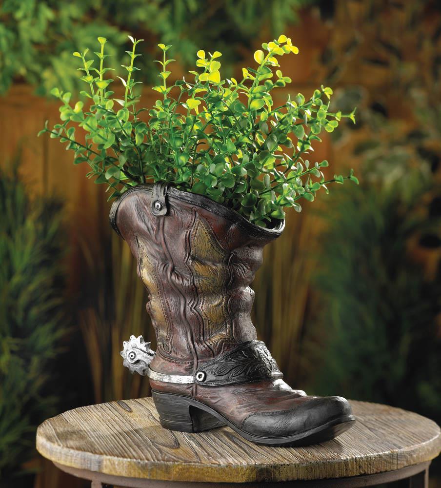 Spurred Cowboy Boot Planter - UNQFurniture