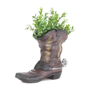 Spurred Cowboy Boot Planter - UNQFurniture