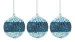 True Blue Beaded Ball Ornament Trio - UNQFurniture