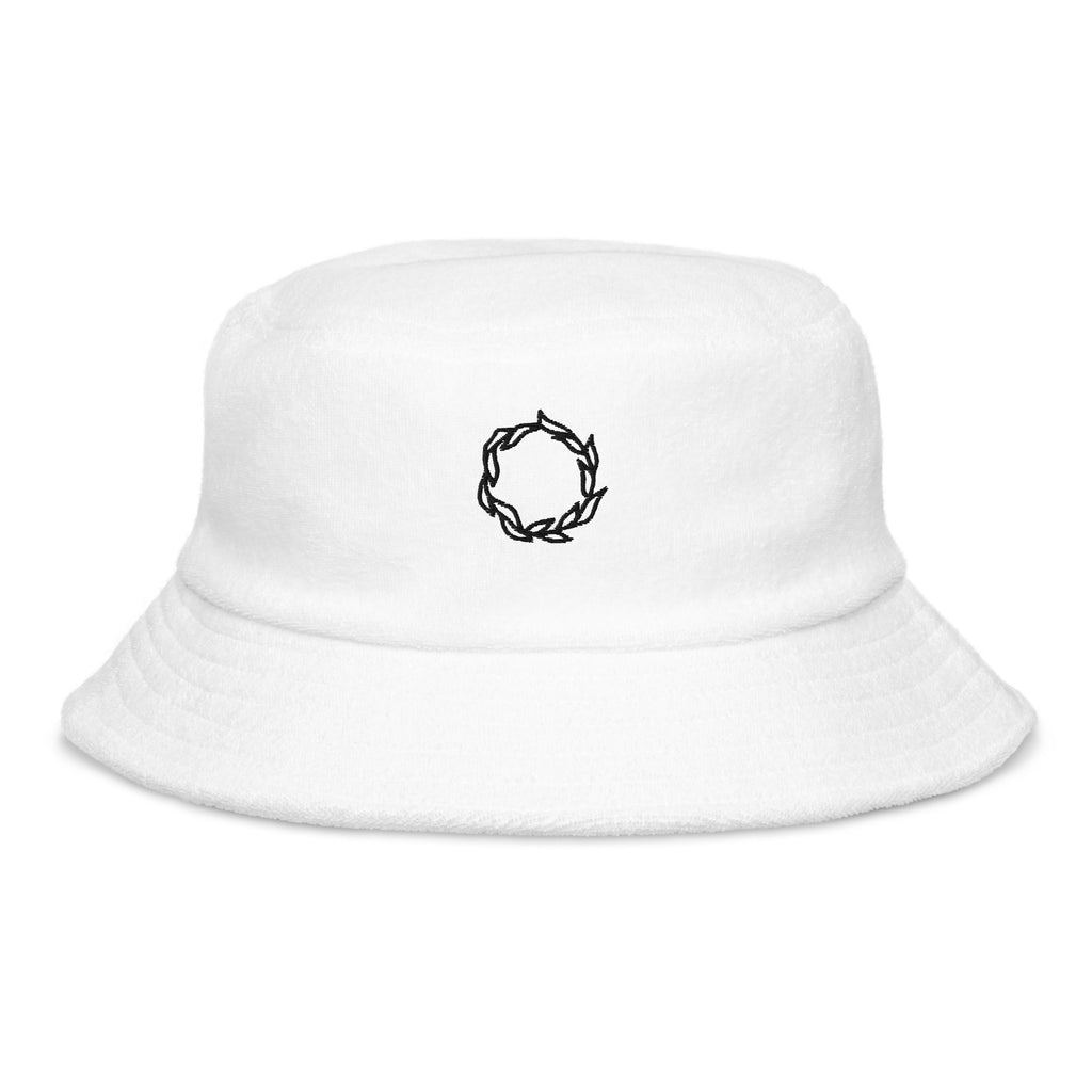 Unstructured terry cloth bucket hat