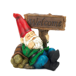 Welcome Gnome Solar Statue - UNQFurniture