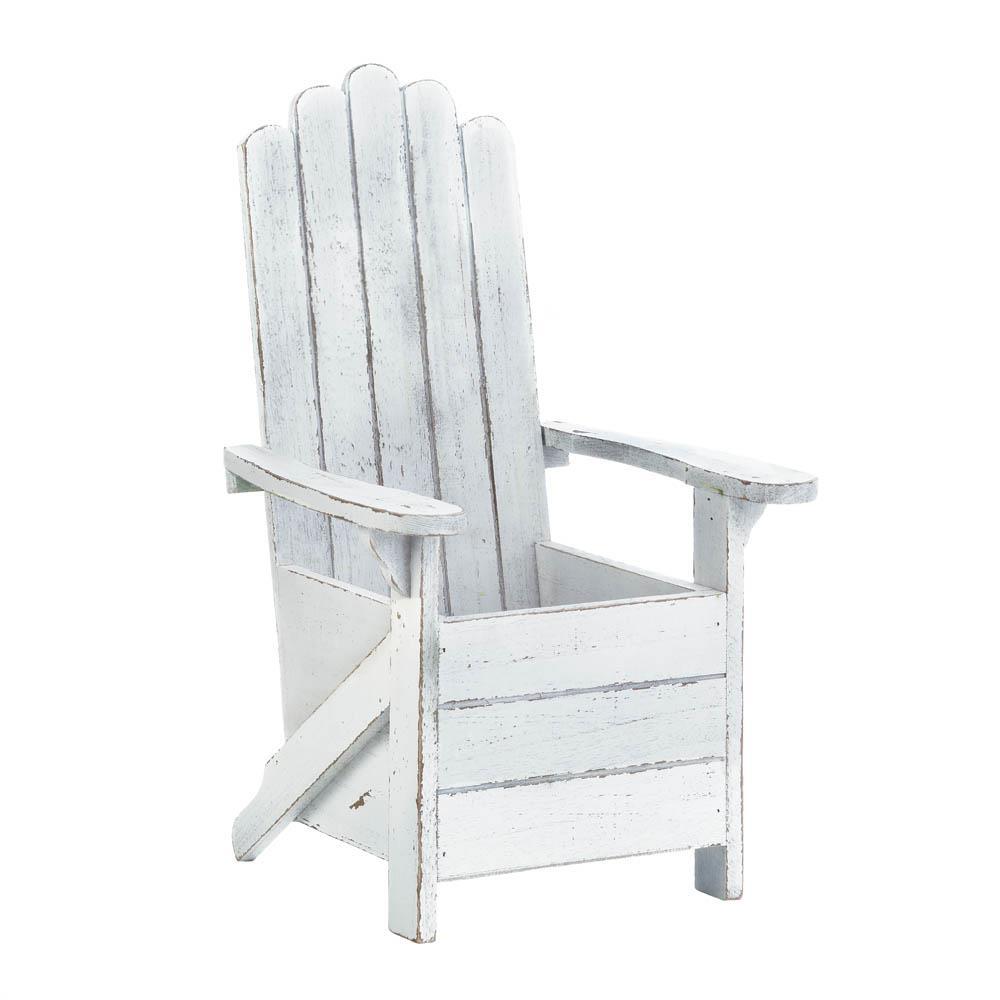 White Adirondack Chair Planter - UNQFurniture