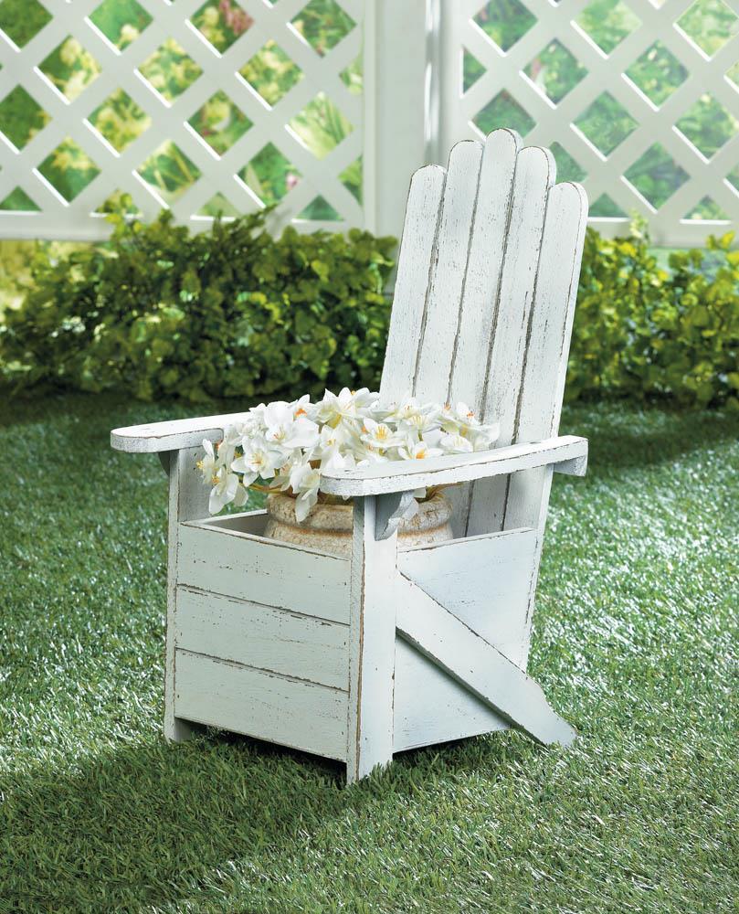 White Adirondack Chair Planter - UNQFurniture