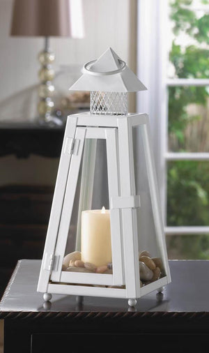 White Coastal Lantern - UNQFurniture