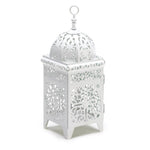 White Filigree Candle Lantern - UNQFurniture