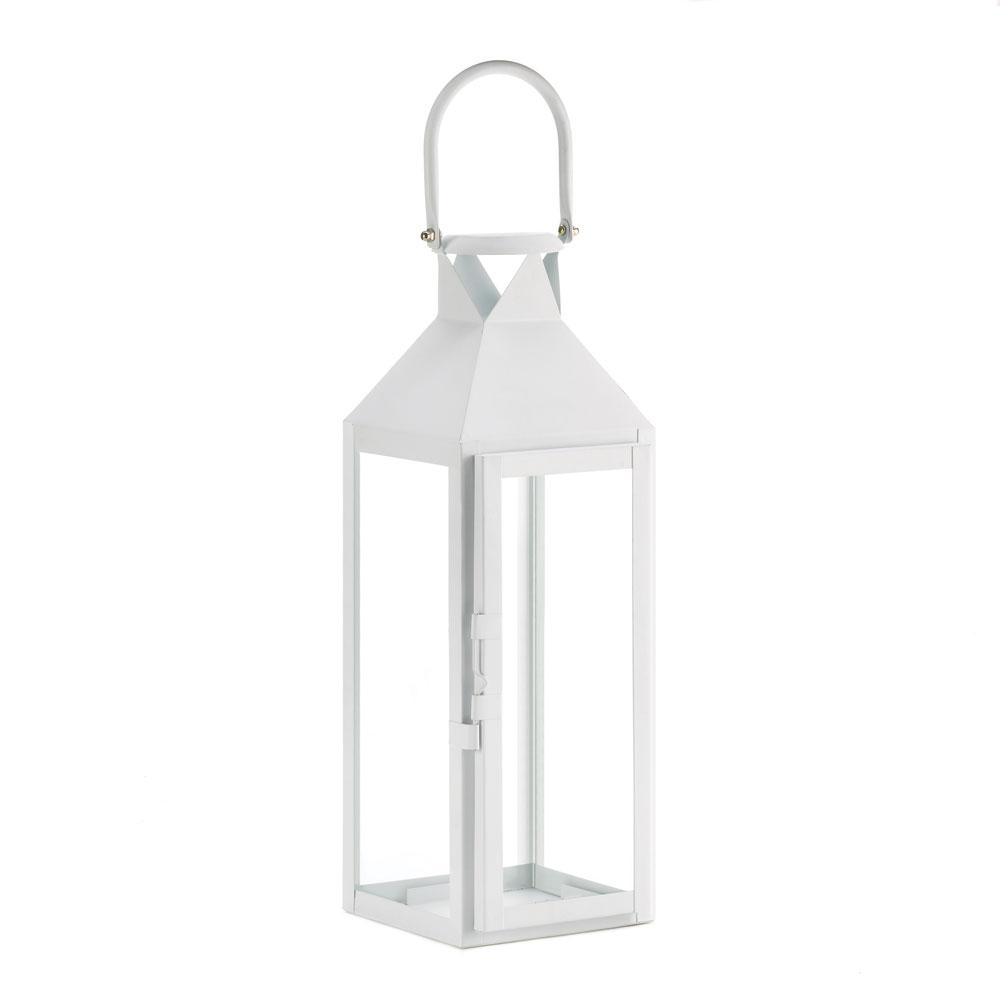 White Manhattan Candle Lantern - UNQFurniture