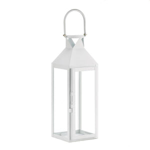 White Manhattan Candle Lantern - UNQFurniture