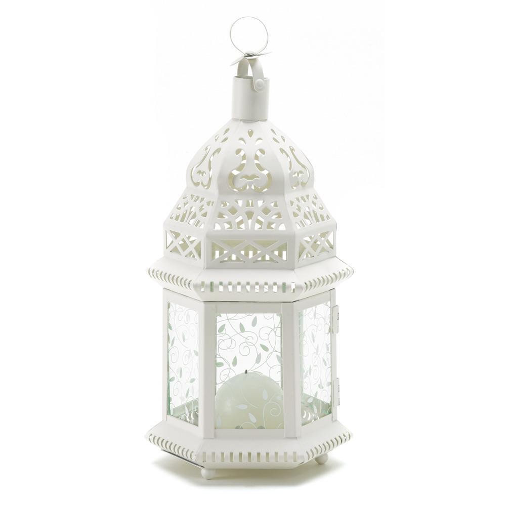 White Moroccan Lantern - UNQFurniture