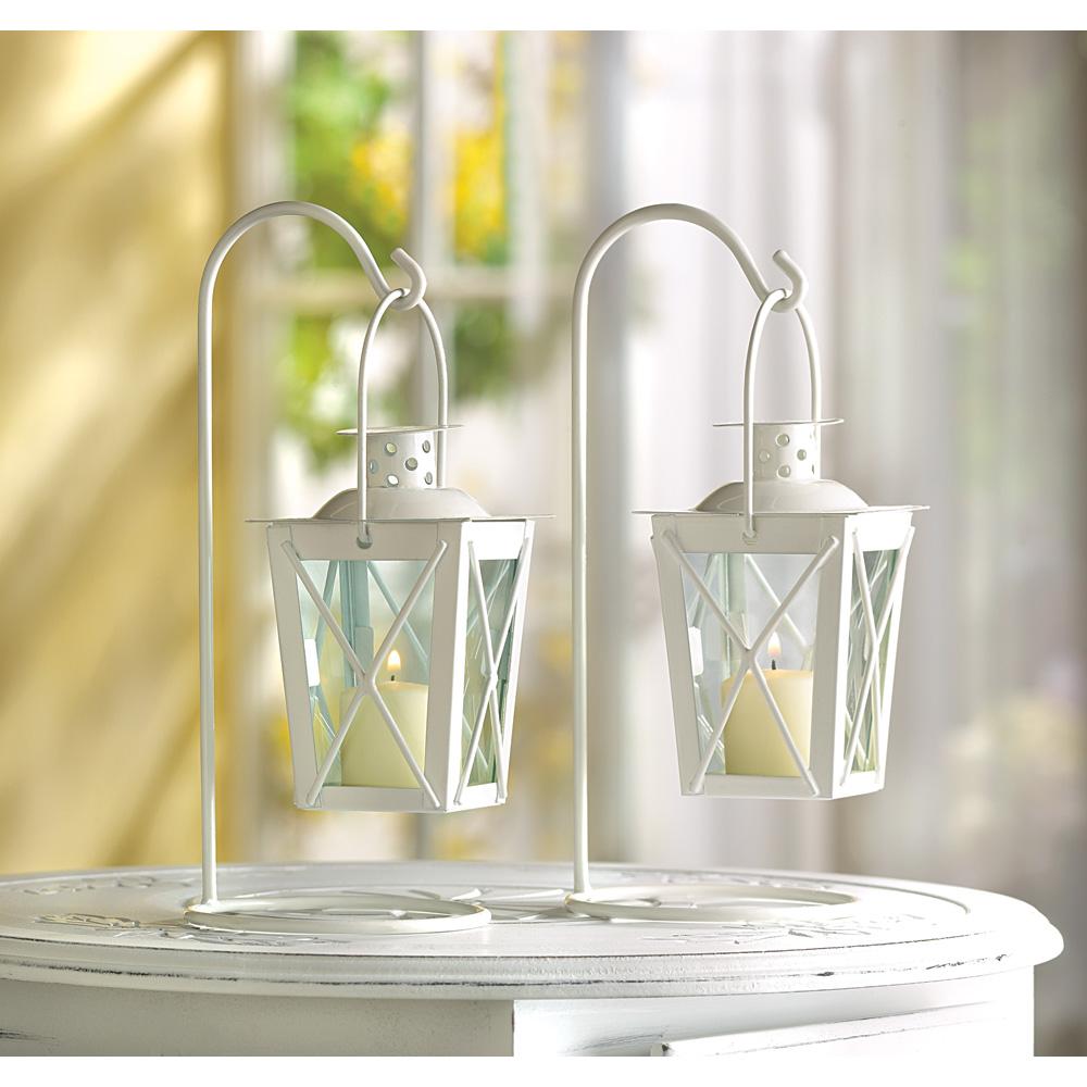 White Railroad Candle Lanterns - UNQFurniture