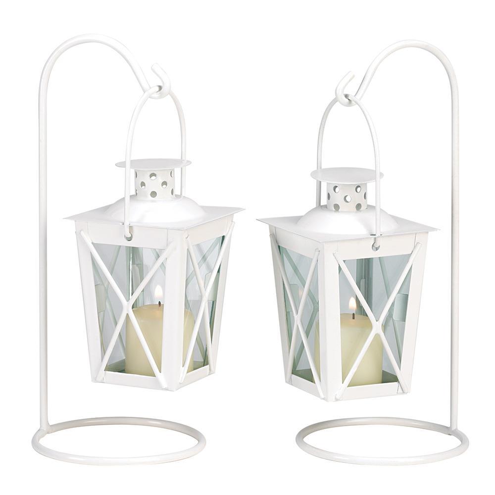 White Railroad Candle Lanterns - UNQFurniture