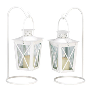 White Railroad Candle Lanterns - UNQFurniture