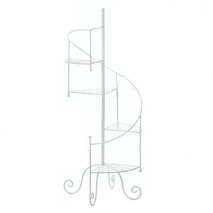 White Spiral Showcase Plant Stand - UNQFurniture