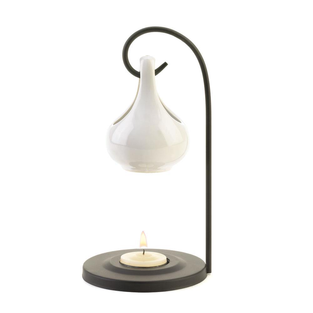 White Tear Drop Oil Warmer - UNQFurniture