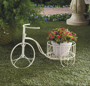 White Tricycle Planter - UNQFurniture